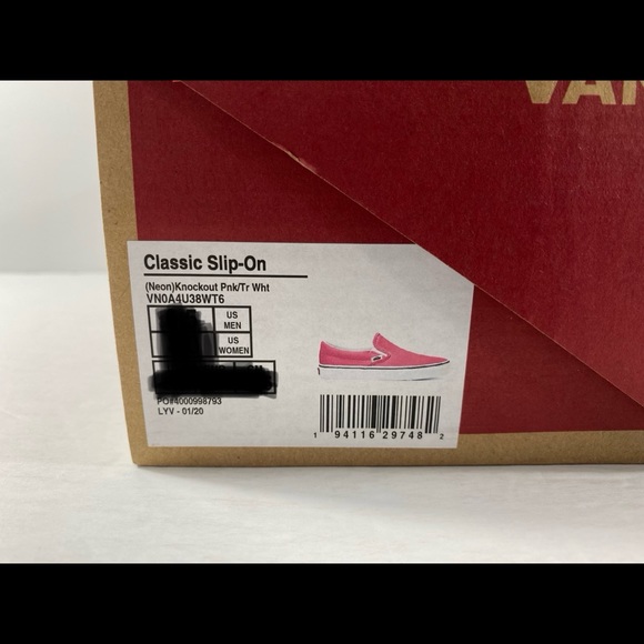 Vans Classic Slip-On Neon Knockout Pink Sneakers - Picture 5 of 6
